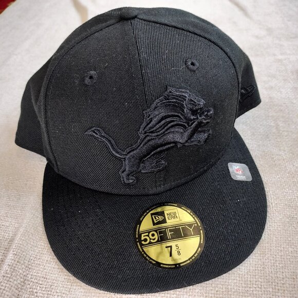New Era Other - Men's New Era Black Detroit Lions Black on Black 59FIFTY Fitted Hat